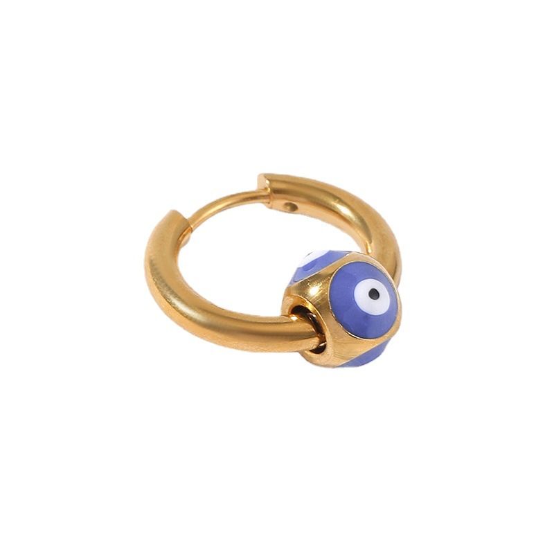 Titan Dämonenauge Anhänger Runde Linie Edelstahl Ohr Manschette Minimalistischen Stil Ohrstecker Schmuck_voghion.com