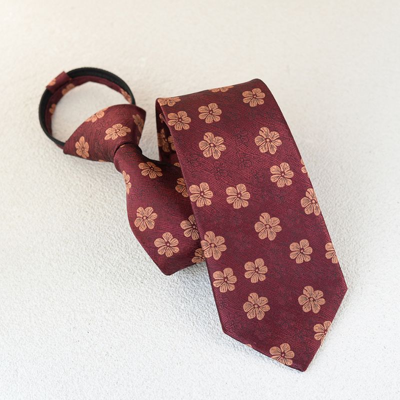8CM Floral Pattern Strap Men's Niche High-end Suit Shirt Accessory Easy Pull Lazy Tie Trend_voghion.com