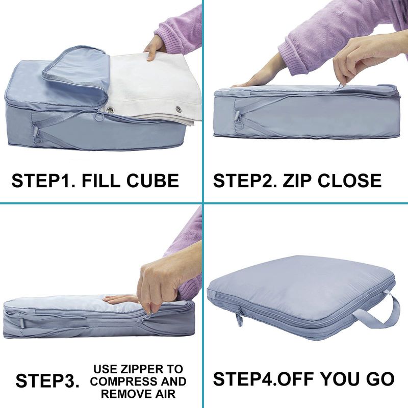 Travel Shoe & Underwear Organizer Bag - Multi-Compartment Packing Cube For Socks Bras Clothes (Lightweight Water-Resistant Foldable Carry Handle)_voghion.com
