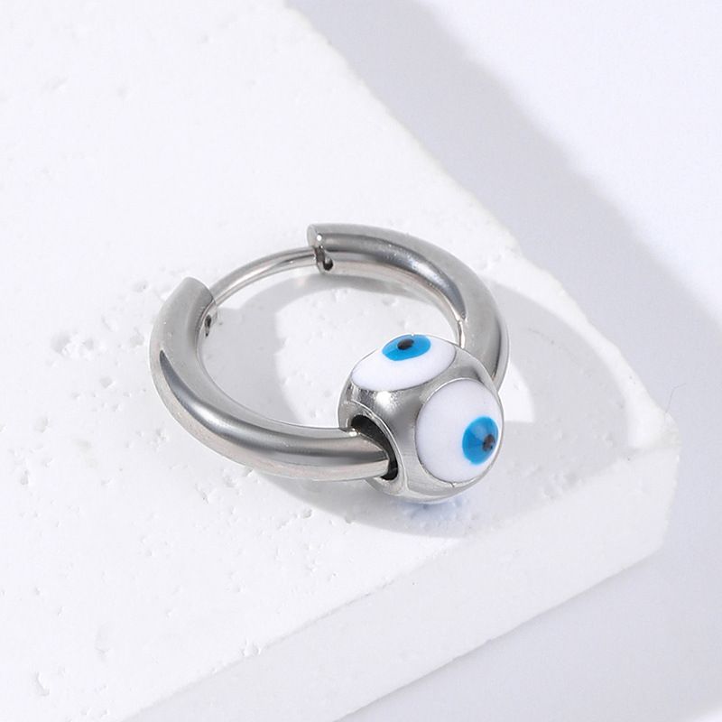 Titan Dämonenauge Anhänger Runde Linie Edelstahl Ohr Manschette Minimalistischen Stil Ohrstecker Schmuck_voghion.com