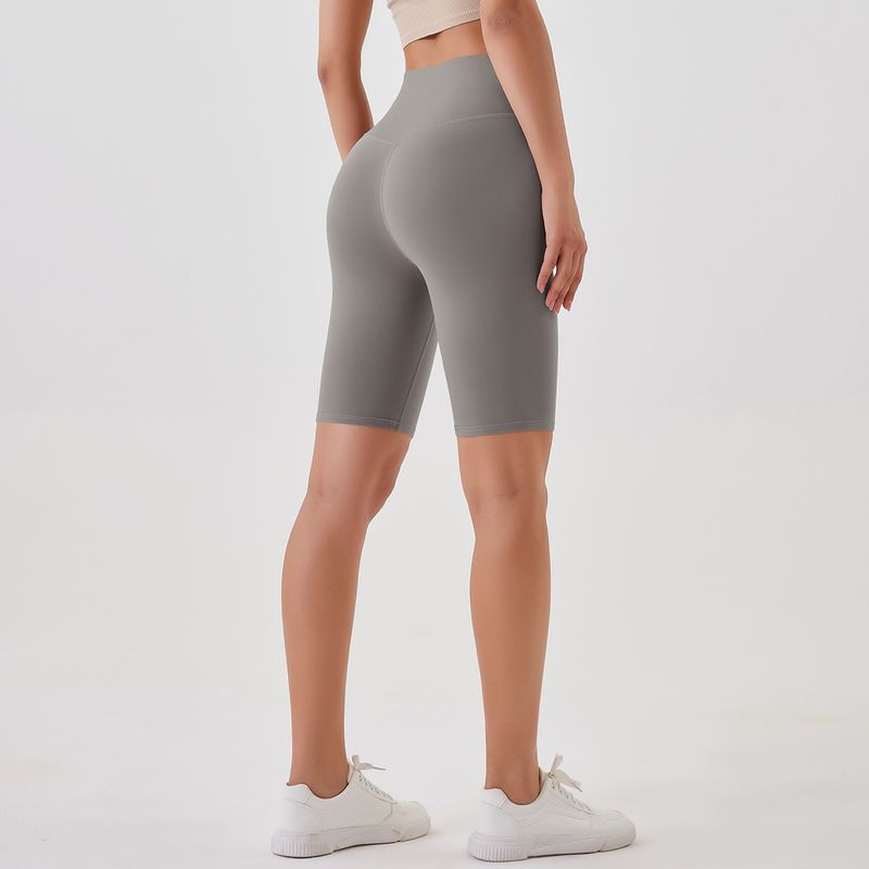 Women's Clothing double-sided brushed yoga shorts without embarrassing lines, buttocks lifting and abdominal control sports running fitness pants_voghion.com