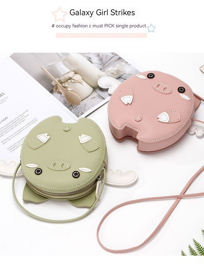 2024 novo mini porco feminino tecido ombro único crossbody auto feito artesanal diy material saco_voghion.com