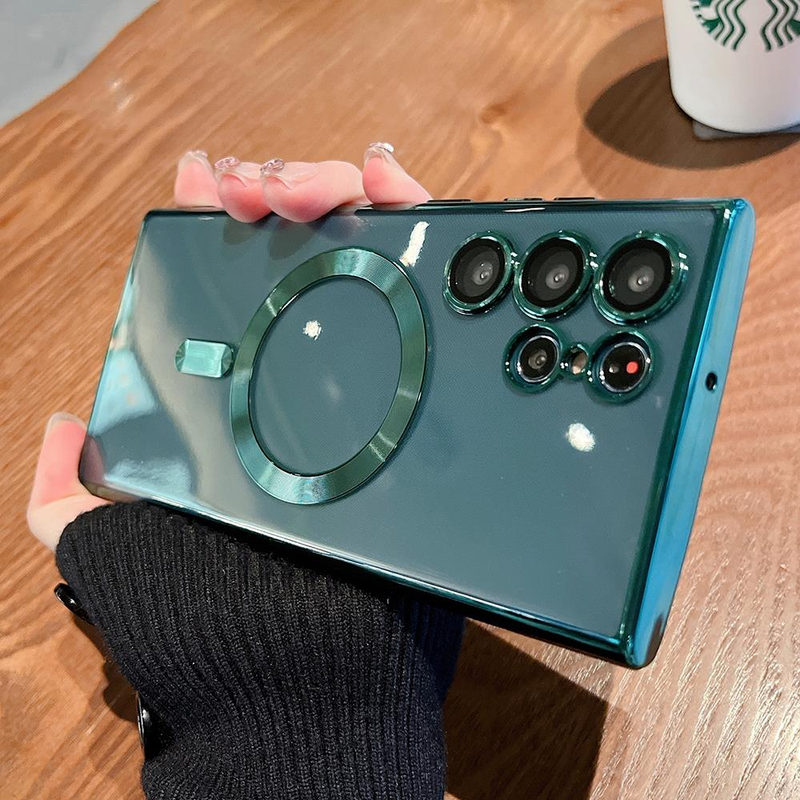 Hinweis 10 20 S21 S20 Fe magnetische drahtlose Ladung transparente Hülle für Samsung Galaxy S23 S22 Ultra Plus Magsafe Cover S 23 22 20_voghion.com