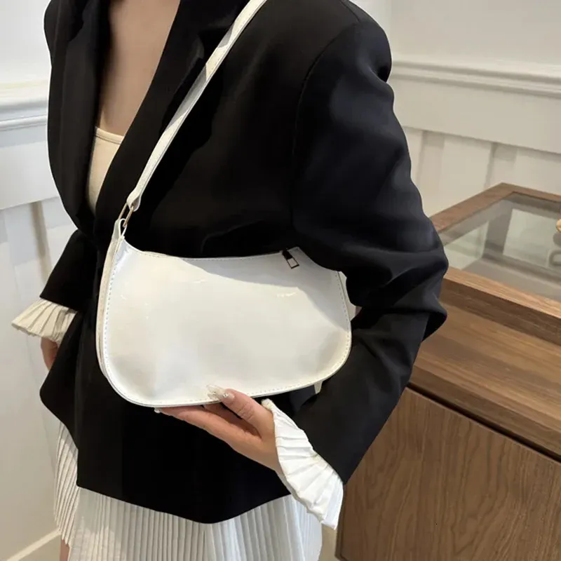 Retro Solid Color PU Leather Shoulder Underarm Bag Womens Fashion Handbags Casual Hobos Purses And Handbag Ladies Hand_voghion.com