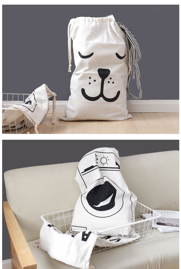 Bolsa de tela con cordón, bolsa para mudanzas, equipaje, ropa, juguetes, bolsa de almacenamiento de algodón y lino, bolsa de almacenamiento a prueba de polvo_voghion.com