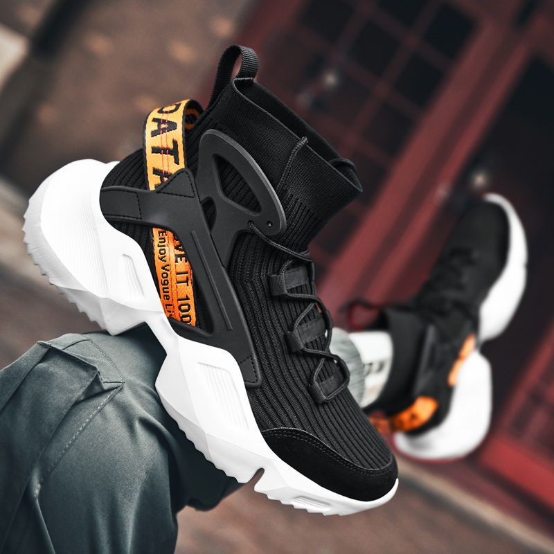 Herren Sneakers 2025 Frühling Sommer Atmungsaktive High Top Herrenschuhe Große Größe 45 46 Herren Sockenschuhe Retro Casual Herrenstiefel Herren_voghion.com