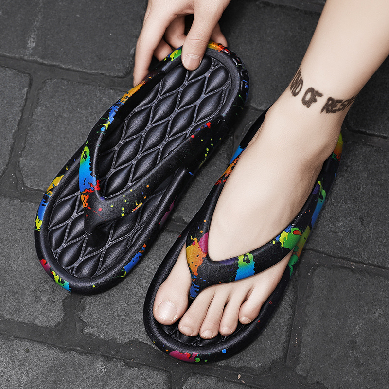 Slippantoffels voor heren Antislipsandalen Kussen met open teen Strandslippers voor de zomer Zachte schuimschuivers Slipper voor binnen en buiten_voghion.com