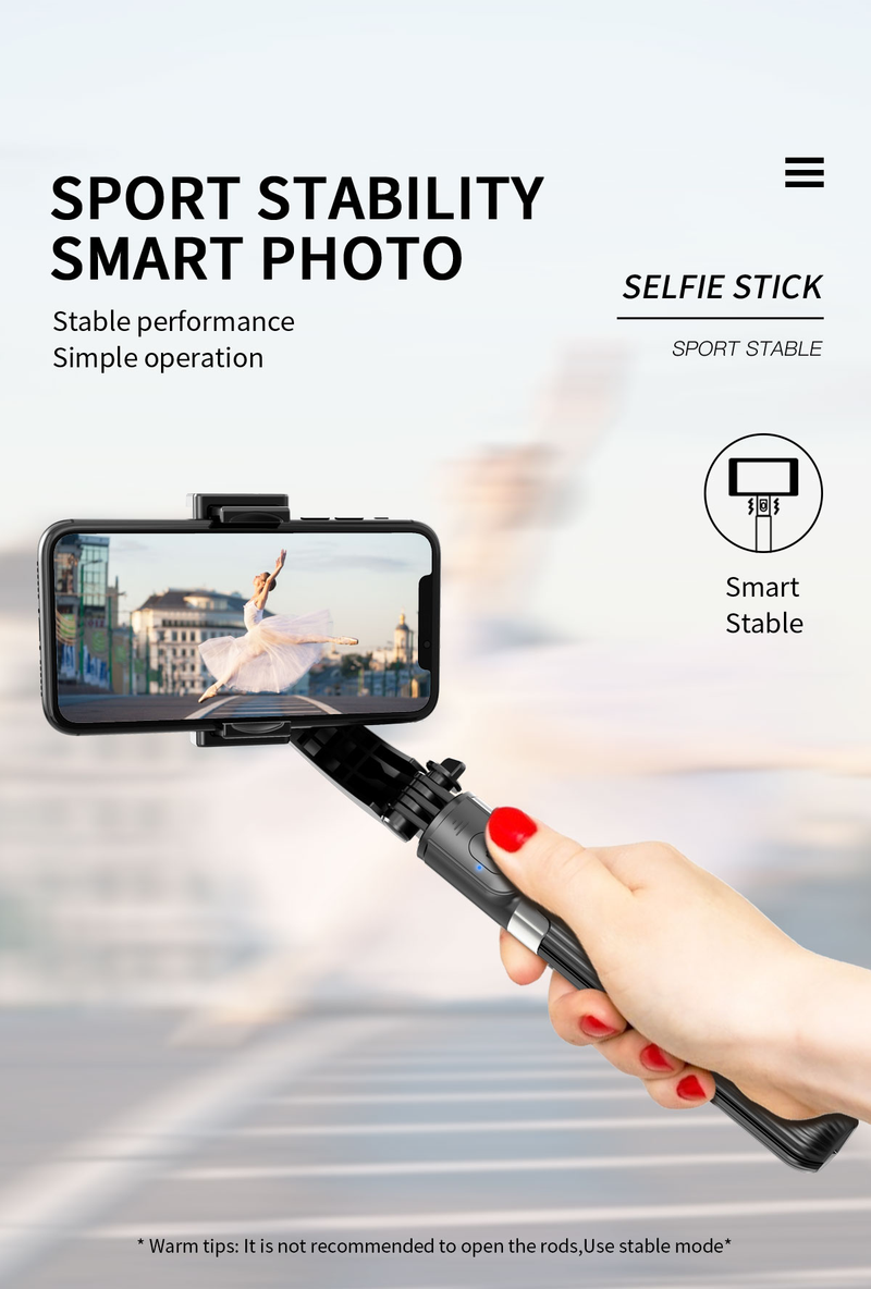 Universalledsstabilisator med selfiestick, lämplig för iPhone bärbar handhållen, universalled med tripp_voghion.com