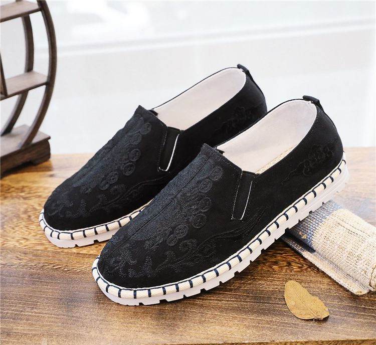 en Low Cut Round Head Casual Solid Color Embroidery Monk Shoes_voghion.com