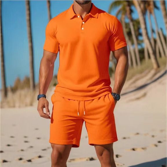 Ropa de hombre Verano Casual Todo Partido Traje de dos piezas Moda_voghion.com