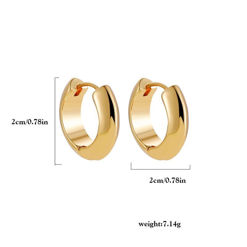 Gold Retro Simple Geometric Twist Round Stacked Light Earrings Ear Jewelry_voghion.com