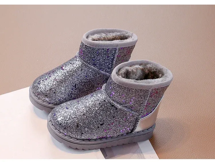 Warm Kids Snow For Children New Toddler Winter Princess Child Shoes Non-slip Flat Round Toe Boys Girls Baby Lovely Boots_voghion.com