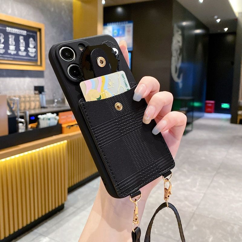 Schwarze Kohlekugelhülle für Samsung Note 8 9 10 20 Ultra Crossbody Kartentasche Handyhülle für Galaxy Note 20 10 9 8 Plus Lanyard Cover_voghion.com
