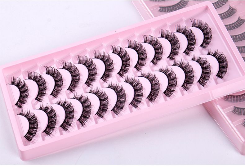 Lash extension set 12 pairs of eyelashes Natural fiber eyelashes thick artificial eyelashes_voghion.com