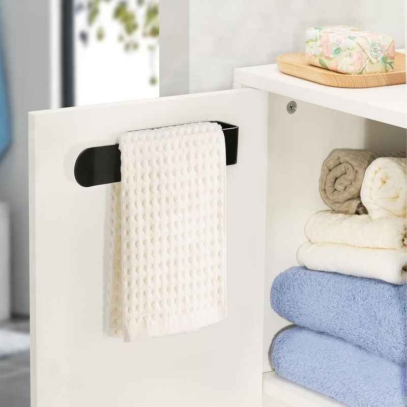 8 inç El Tutacağı, Banyo İçin Kendinden Yapışkanlı Çubuk, Paslanmaz Alüminyum U Şeklinde Havlu Askısı Duvara Yapışabilir, Siyah_voghion.com