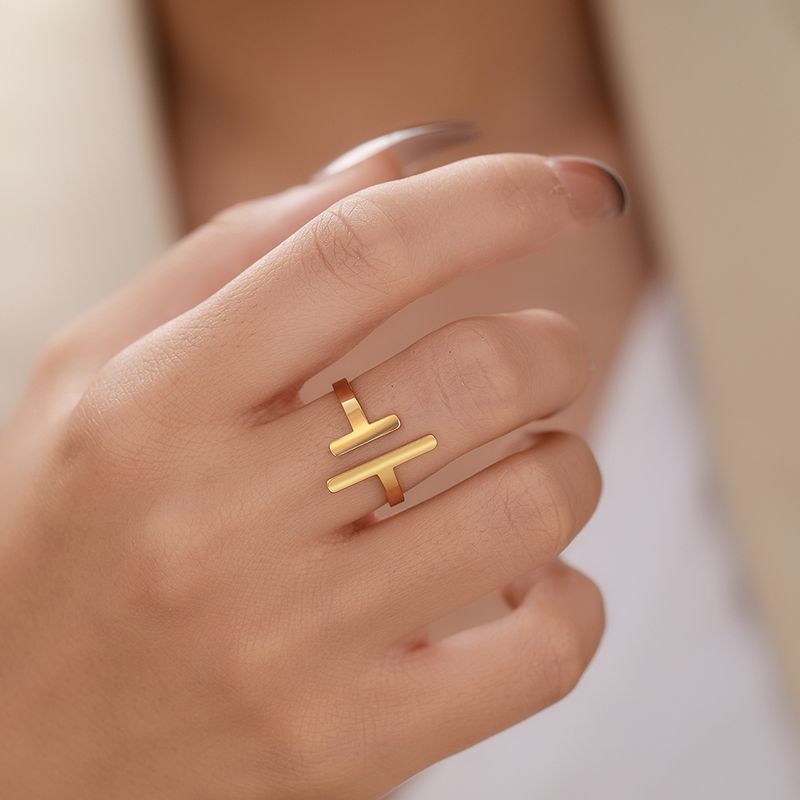 2025 Neuheiten Edelstahl Ring Einfache Minimalistischen Stick Mode Paar Einstellbar Ringe Für Frauen Schmuck Hochzeit Party Mädchen Trend_voghion.com