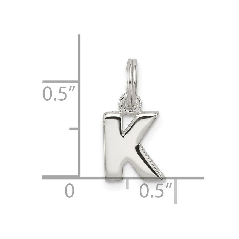 Sterling Silver Letter K Initial Charm_voghion.com