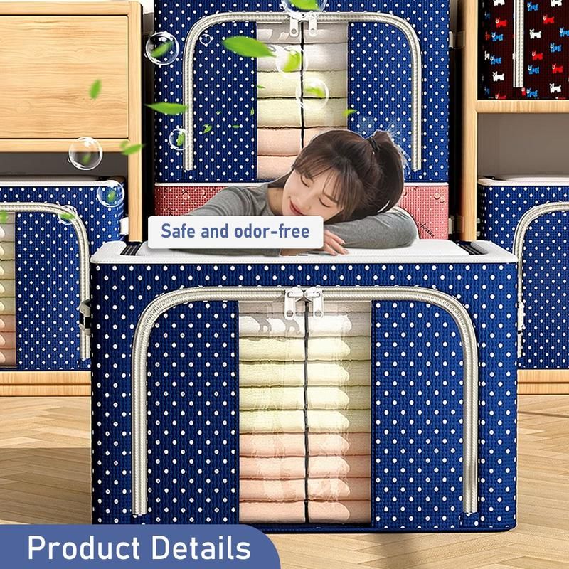 SimHome 24L/66L/100L Foldable Storage Box Clothes Storage Bins With Lids Waterproof Storage Organizer With Steel Frame Kotak Simpanan_voghion.com