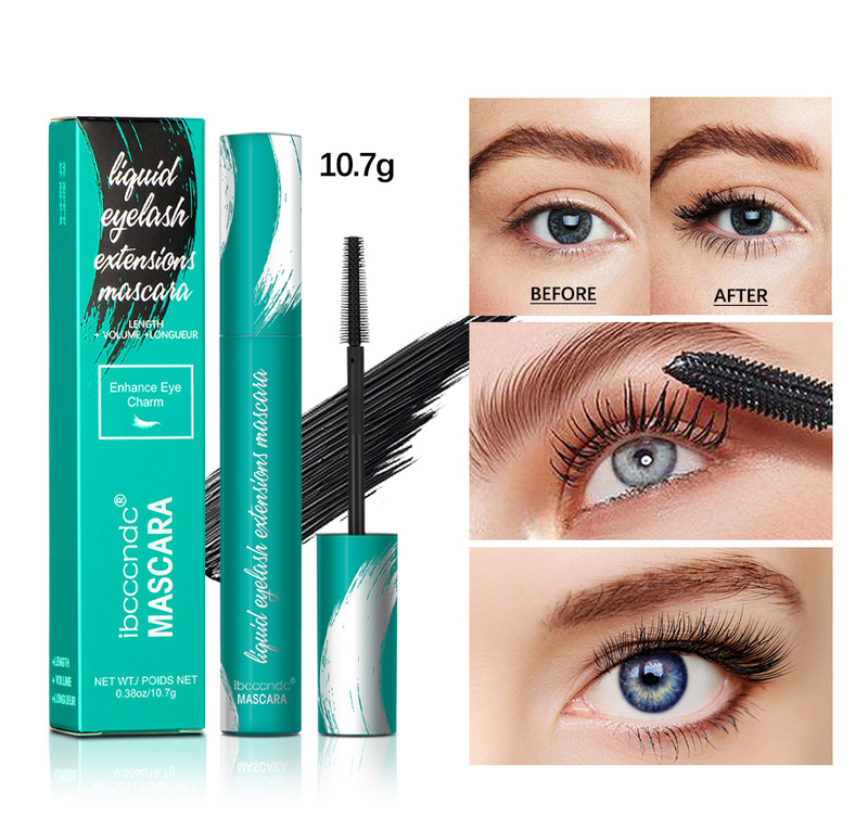 Mascara Liquid Lash Extensions, Cool Black Mascara für mehr Volumen und Verlängerung, Effekt wasserfest wischfest natürlich kein Verklumpen_voghion.com