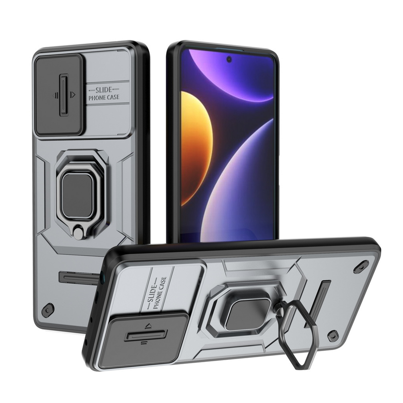 Schiebe-Kameraobjektiv-Schutzhülle für POCO F5 POCO X5, Metallringschnalle, Autohalter-Abdeckung_voghion.com