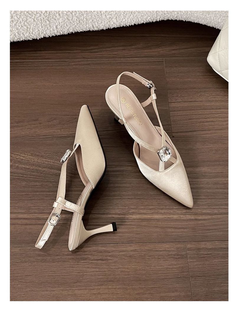Stiletto Heel,Pointed Toe High Heels,French Style,Charming Nude Color Wear Comfortable_voghion.com