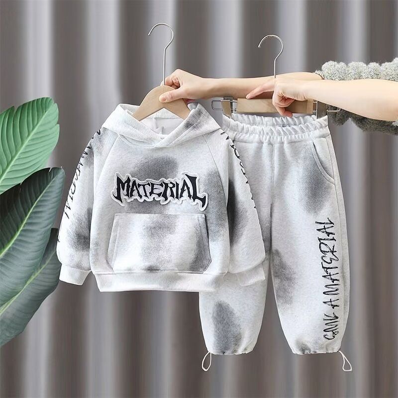Conjunto unisex de sudadera y pantalón para niños: jersey de mezcla de algodón suave con pantalones deportivos a juego para niños y niñas (3-8 años, 100-140 cm)_voghion.com