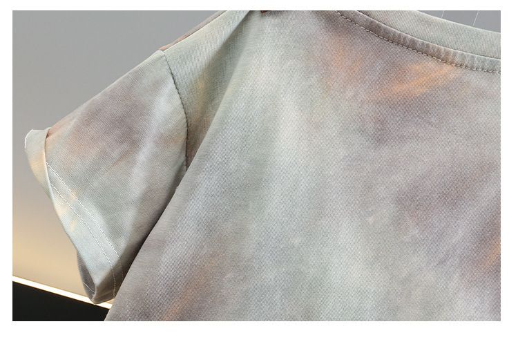 Tuta a maniche corte per bambini, alla moda e di bell'aspetto, abbigliamento estivo casual e alla moda per bambini, nuovo stile di abbigliamento per bambini 2024_voghion.com