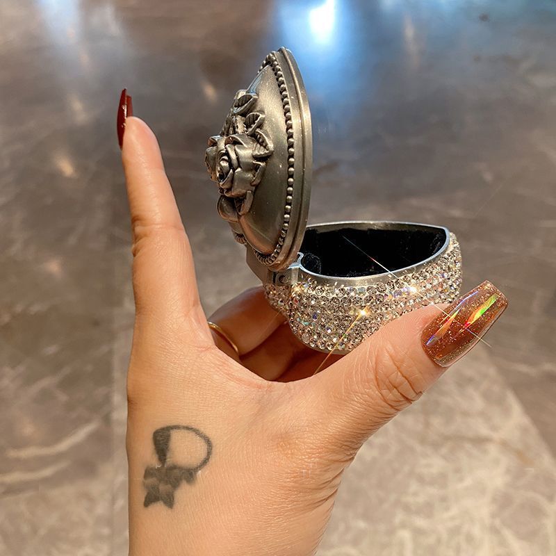 Elegant Heart-Shaped Jewelry Box With Crystal Accents – Compact & Stylish Storage For Necklaces, Earrings & Rings (Paper-Based, Dustproof)_voghion.com