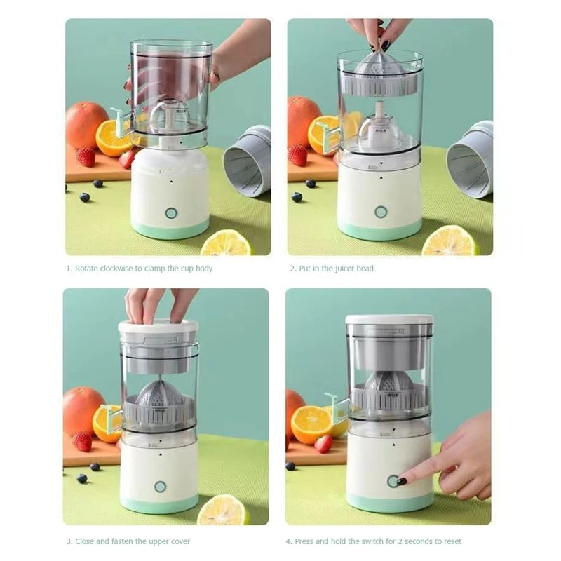 Portable Electric Juicer Wireless Orange Juicer USB Rechargeable Lemon Squeezer Electric Slow Juicers Household Kitchen Tools_voghion.com