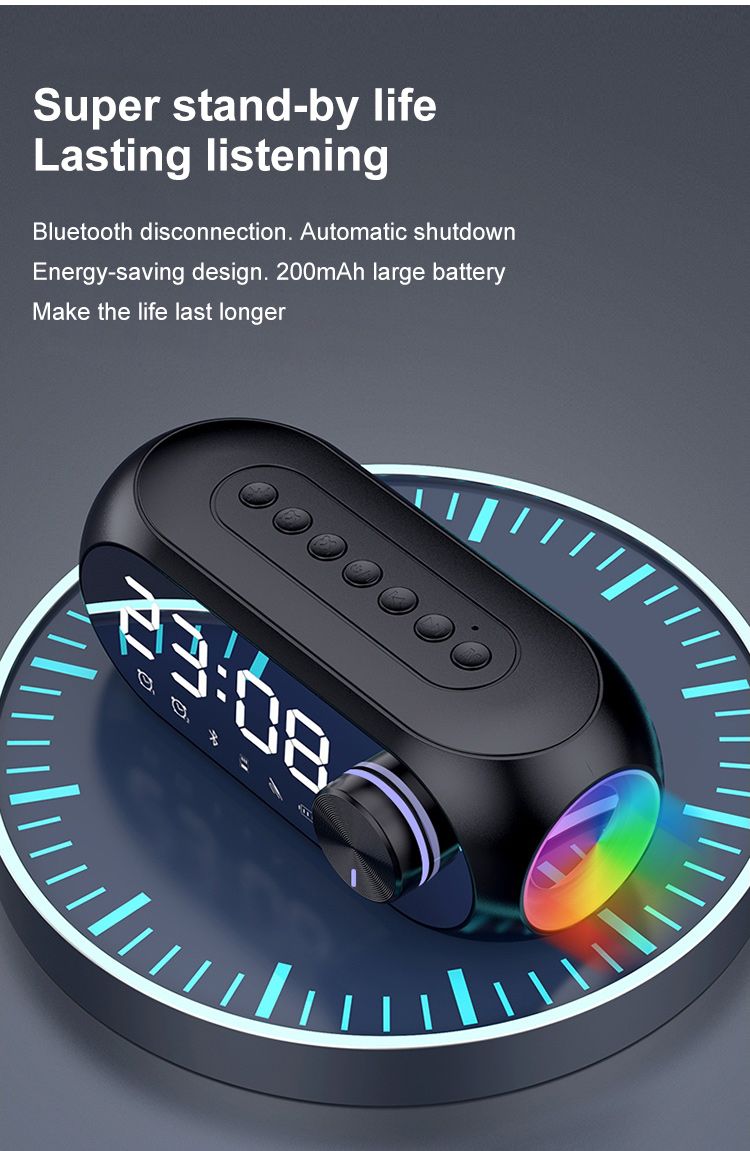 Alarm Clock Radio FM Bluetooth Speaker Portable Subwoofer Caixa De Som Sound Box Music Wireless Mini Woofers Bocina Lamp Column_voghion.com