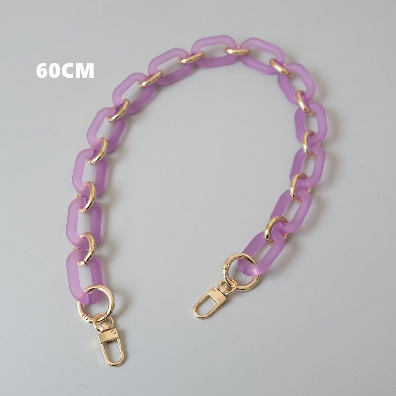 Damenmode Umhängetasche Zubehör Gemischtes Goldharz Dickes Acryl Matt Transparent Kette_voghion.com