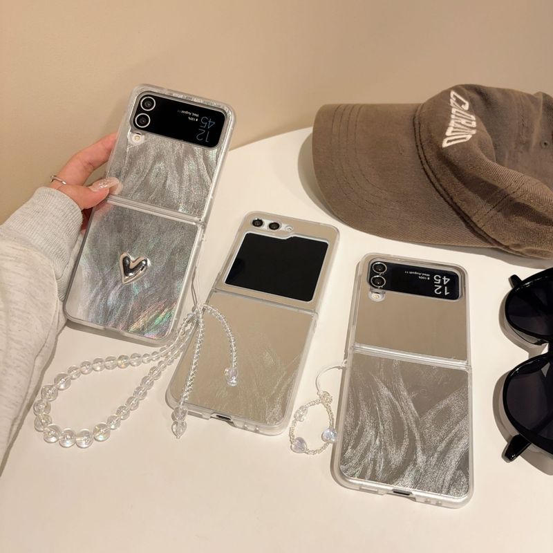 ins feather yarn gradient for Samsung zflip5 folding screen phone case GalaxyZFLIP3/4 protective case_voghion.com
