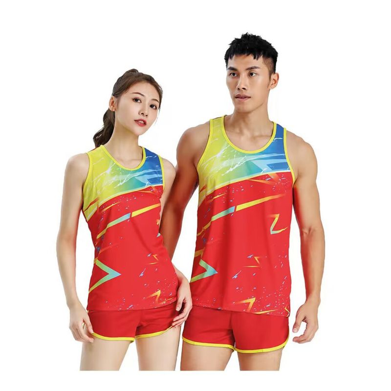 Ensemble de sport pour homme et femme, gilet et short de marathon, entraînement de vitesse, survêtement, compétition, sprint, course à pied_voghion.com