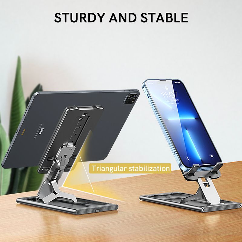 Universal For Mobile Phone Tablet Stand, Aluminum Alloy Folding Stand Adjustable Angle, Foldable And Easy To Open With_voghion.com
