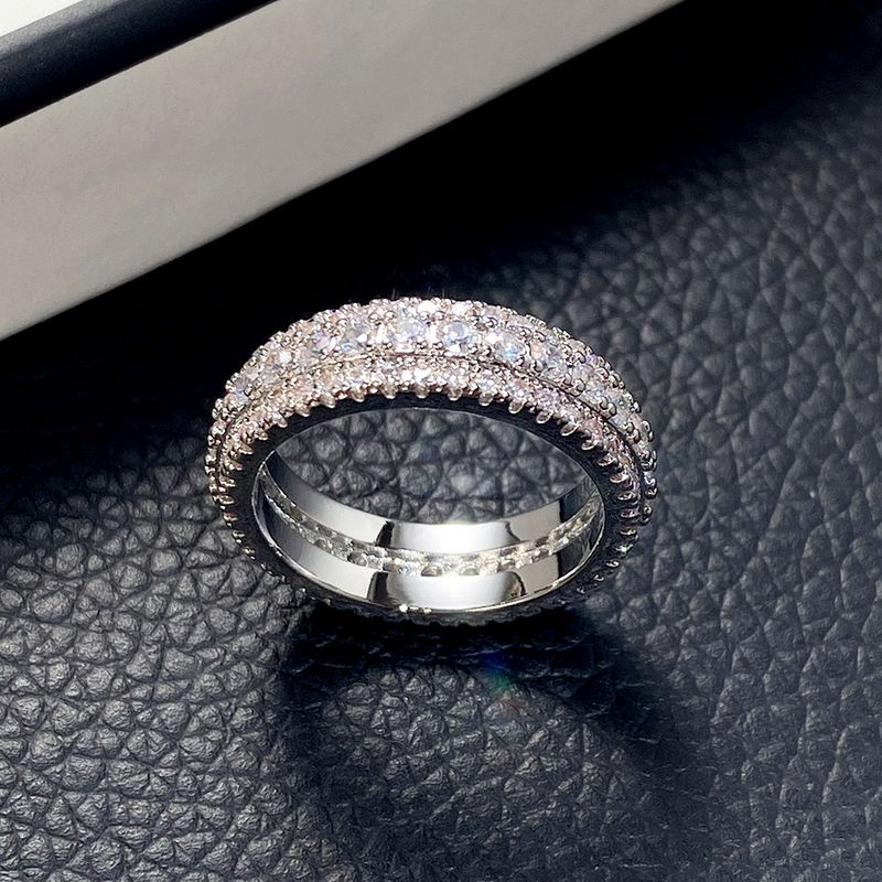 Women's Jewelry Ring, Exaggerated Luxury, Unisex Ring, Copper Plated Platinum Inlaid Zircon Jewelry_voghion.com