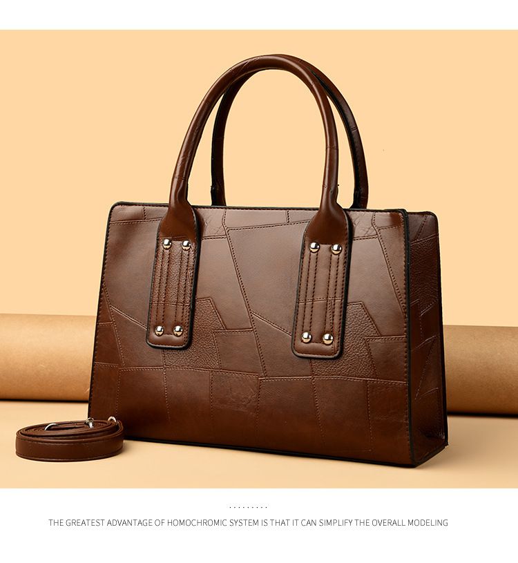 Damentaschen Retro Große Kapazität Tasche Weiblich Neue Mutter Und Kind Mehrteiliges Set Damen Spleißen Schulter Handtasche_voghion.com