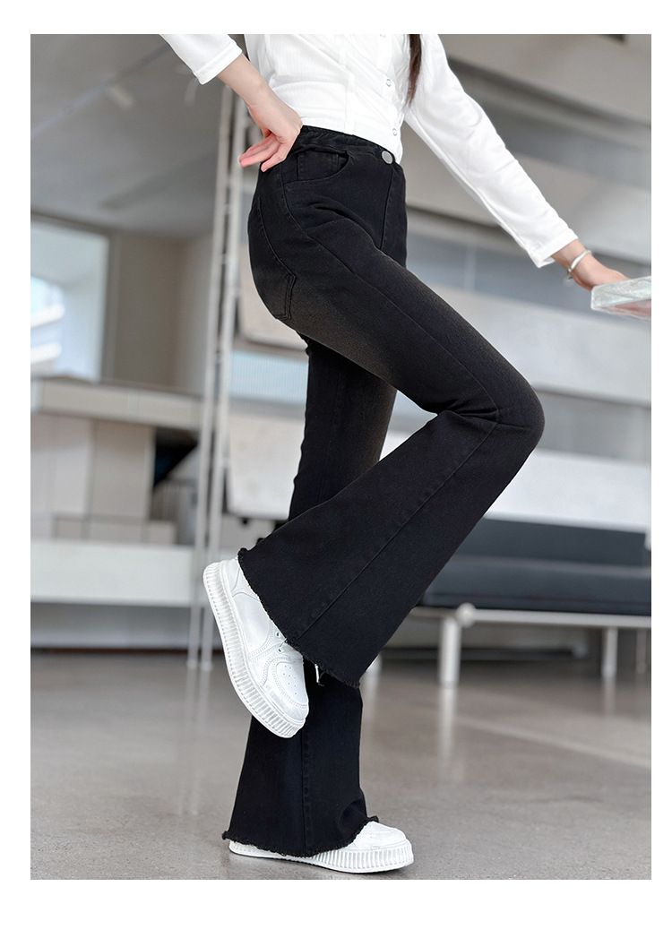 Dětské oblečení Dívčí zvonové kalhoty Nové dětské džíny s vysokým pasem Módní dívčí úzké kalhoty Trendy_voghion.com