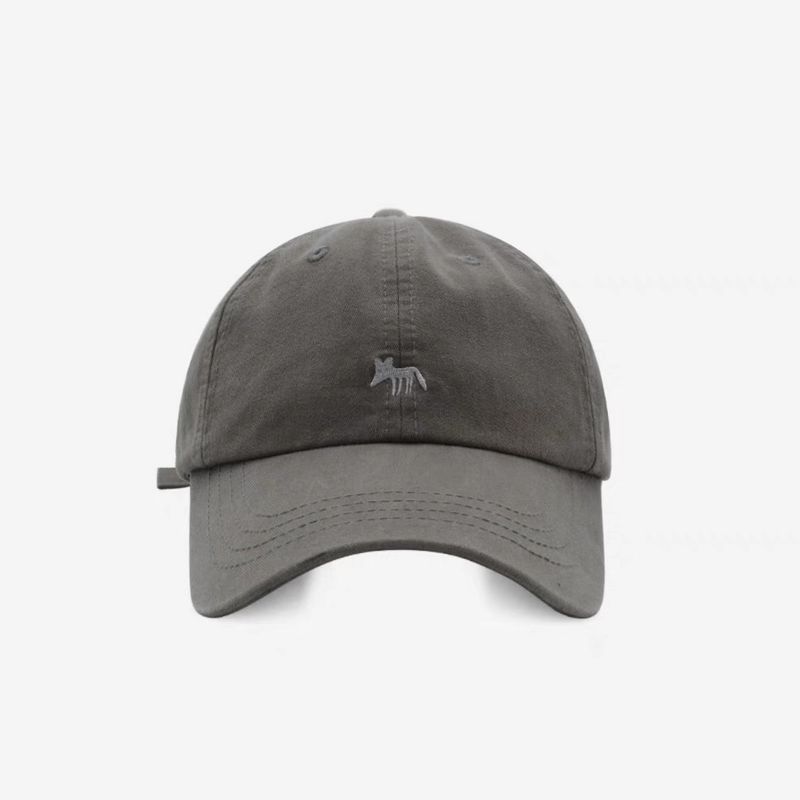 Cute Versatile Little Fox Embroidered Baseball Unisex Spring Summer Korean Street Fashion Duckbill Cap Face Slimming_voghion.com