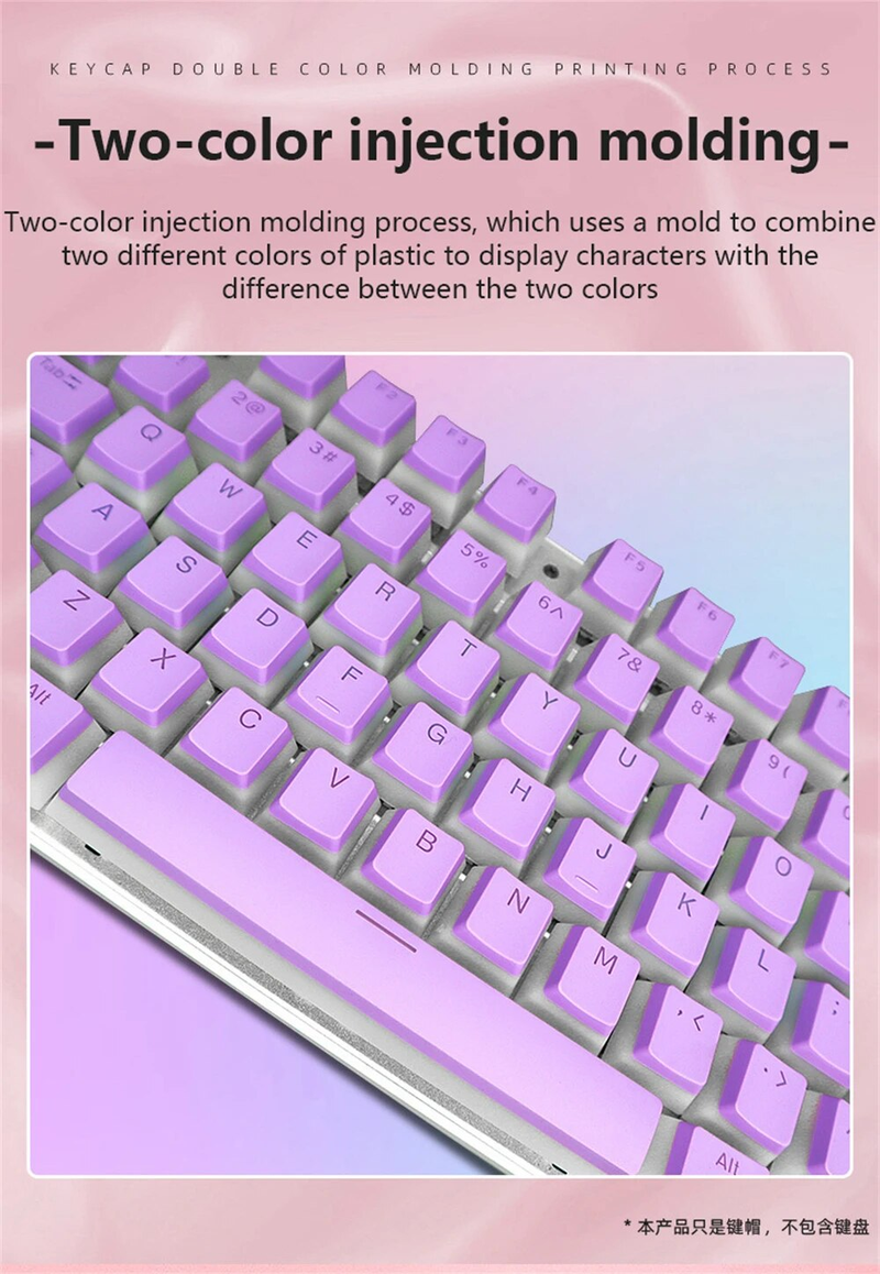 104-Tasten Pudding-Tastenkappen OEM-Profil PBT Double Shot-Tastenkappe Für Mx Switch Mechanische Tastatur ISO-Layout RGB-Tastenkappen Mit Hintergrundb_voghion.com