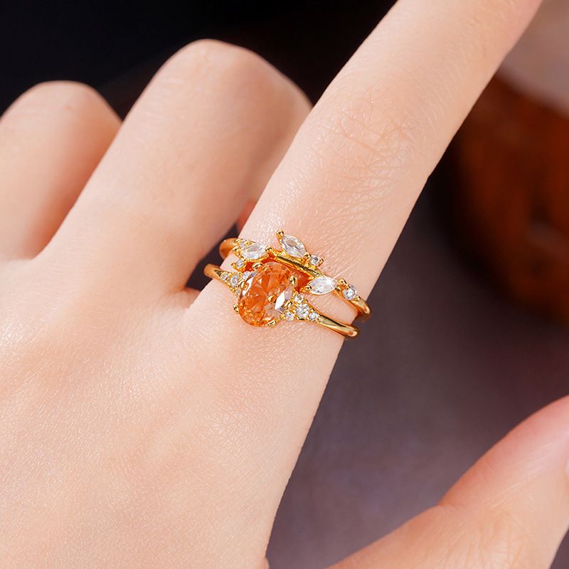 Cao Shi's fresh and high-end with leaf petals imitating flowers, INS minimalist bracelet set ring_voghion.com