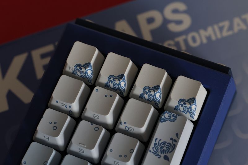 Krytka klíčů Jkdk a bílá porcelánová modrá průhledná 87 104_voghion.com
