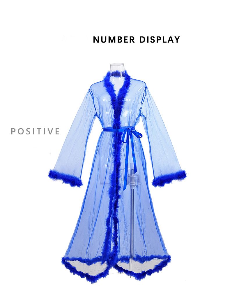 "Hairy Edge Temptation" Mesh Long Nightgown | Sexy Perspective Design, Soft Lace Edge, Home Sexy Nightgown_voghion.com
