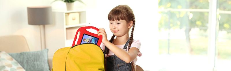Tablet didattico per bambini da 7 pollici con sistema operativo Android, controllo genitori, 32 GB di spazio di archiviazione, doppia fotocamera e schermo di protezione per gli occhi (blu/rosso)_voghion.com