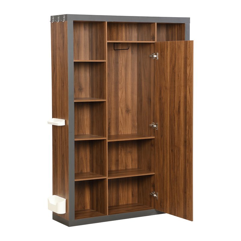 Garderobengestell Mit Spiegel, Multifunktional, Mit Regal, Haken Und Kleiderbügeln_voghion.com