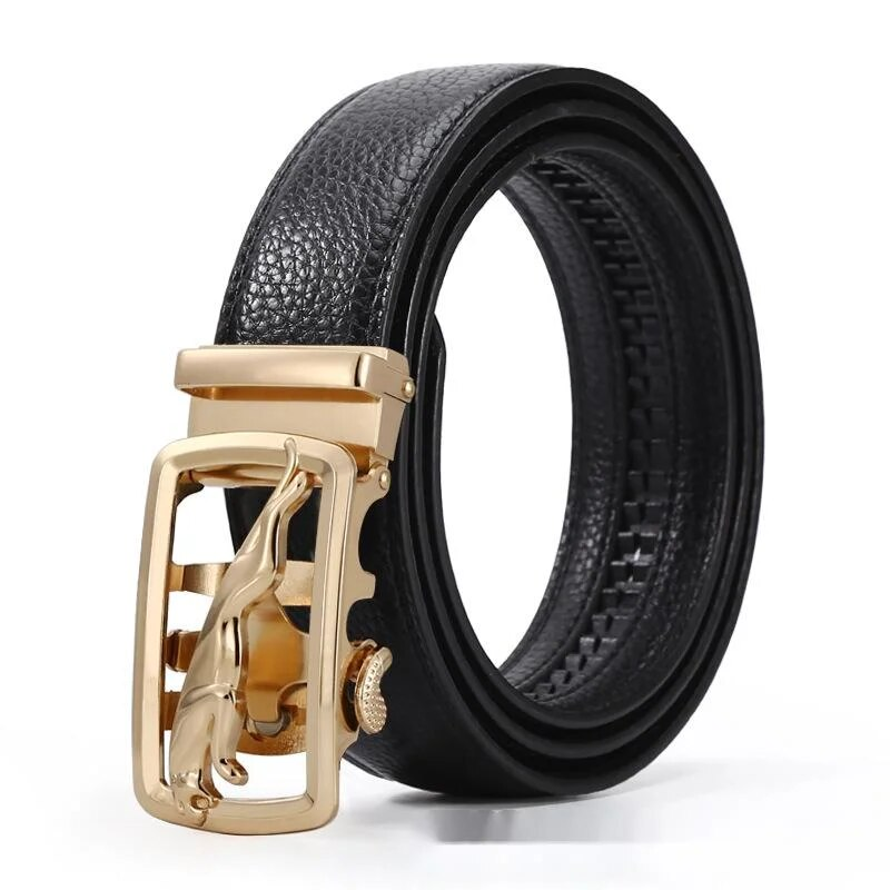 New Belt Men's High-end Leather Automatic Buckle Pure Cowhide Business Men's Belt Casual Belt Men's Style_voghion.com