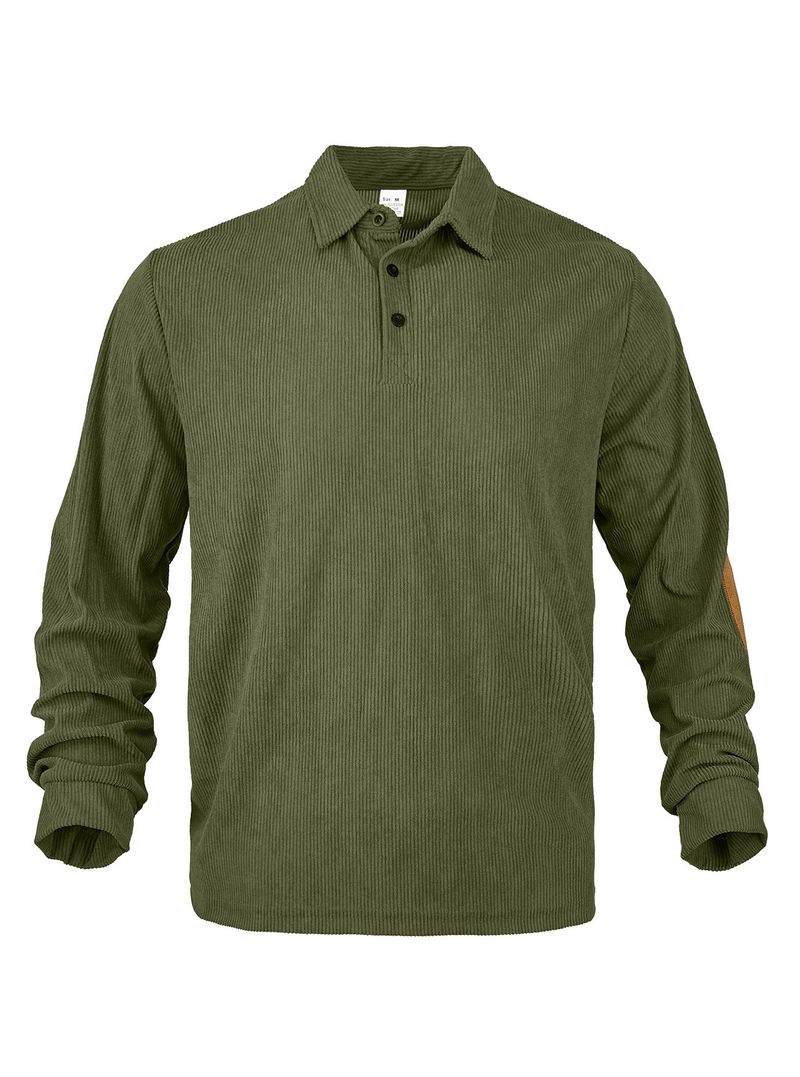 Cord-Poloshirt für Herren – Streetwear-Sweatshirt zum Knöpfen in Grau, Schwarz und mehr Herrenbekleidung_voghion.com