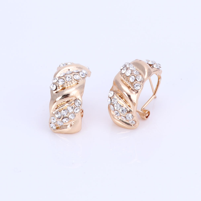 Italien Neue Design Gold Farbe Kristall Schmuck Sets Für Frauen Party Halskette Ohrring Afrikanische Perlen Schmuck-Set Geschenk_voghion.com