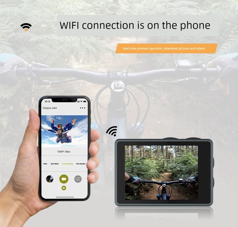 Kamera sportowa HD do nurkowania z motocyklem i systemem antywstrząsowym_voghion.com