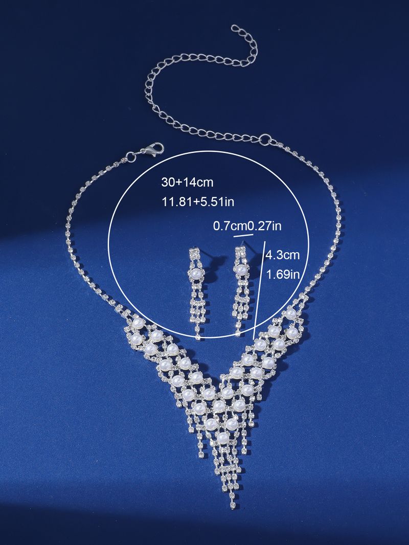 halsbandsset örhänge smyckesset bankettklänningsset halsband moderiktigt brudsmycken_voghion.com