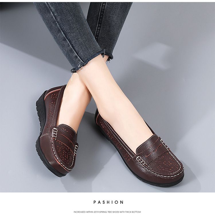 2024 Neue Krankenschwester Casual Hollow Damen Single Bean Mom's Schuhe, Kuhmuskelsohlen_voghion.com